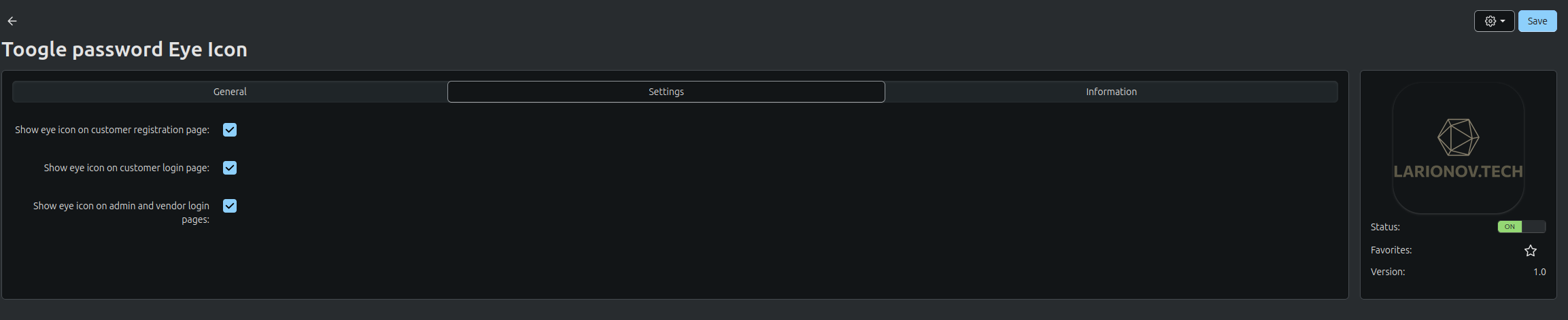 Show password: password field
