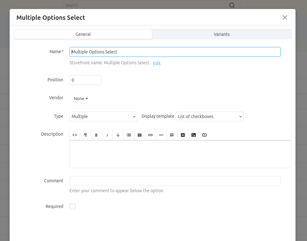 Multiple option selection: dropdown