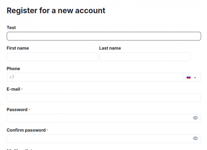 Show password: display settings